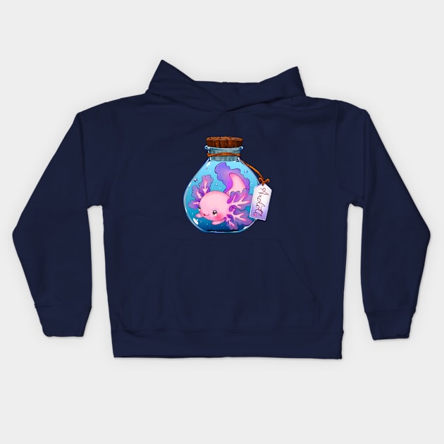 Axolotl Kids Hoodie by Tielss 